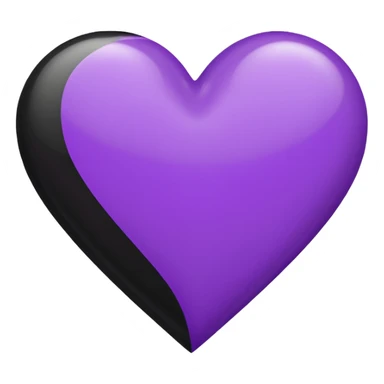 Half Black  and half Purple Heart sticker