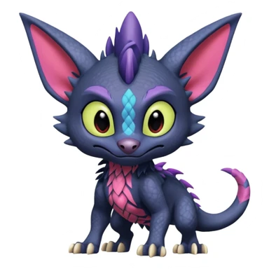 Spyro-Sergal-Toothless-Stitch-Lykoi-Pokémon-Fakémon-creature-hybrid sticker
