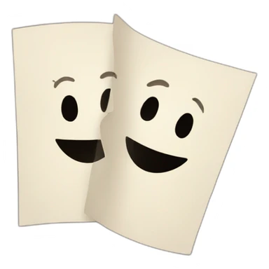 two happy pieces of paper sticker