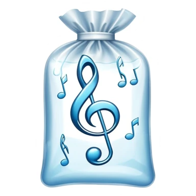 ziplock bag with a treble clef inside sticker