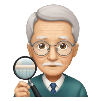 Elder + magnifier, Library Visitor. sticker