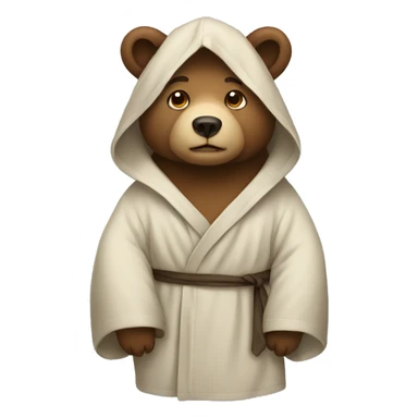 bear wearing a robe sticker