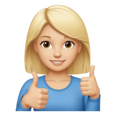 blond girl doing thumbs up sign sassy sticker