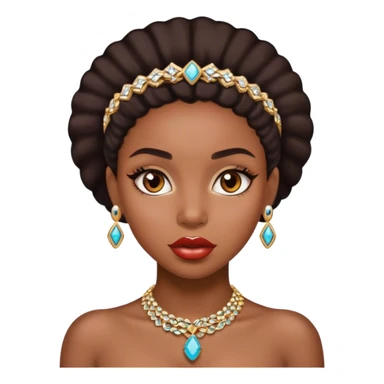 black girl portrait with jewelry , brown eyes , big lips sticker