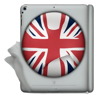 iPad tablet with English flag sticker