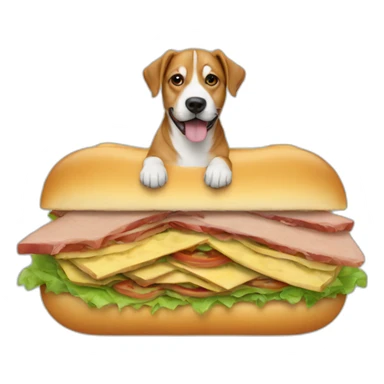 dog in a sandwich sticker