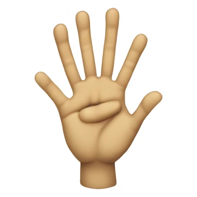 six fingered google style yellow hand sticker