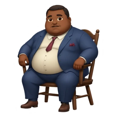 Mafia big fat boss pixar style sit on a chair sticker