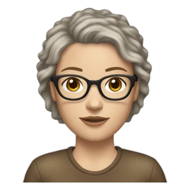 pale white girl with short wavy brown hair wearing glasses and ugg boots and jeans sticker