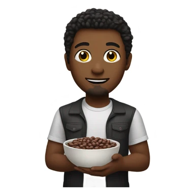 Me holding Bowl of beans  sticker