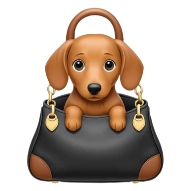 a black bag in the shape of a dachshund sticker