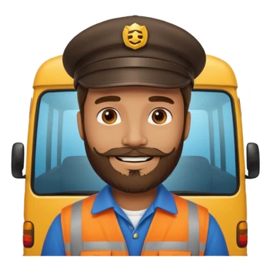 bearded minibus driver sticker