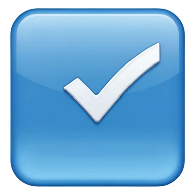 i want a small blue background with a check mark inside it sticker