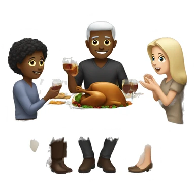 White family Thanksgiving dinner  sticker