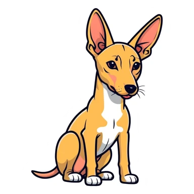 An Egyptian pharaoh hound with its tongue out sticker