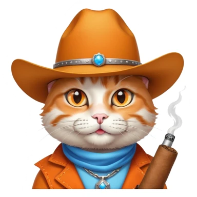 Space cat wearing a cowboy hat smoking a cigar sticker