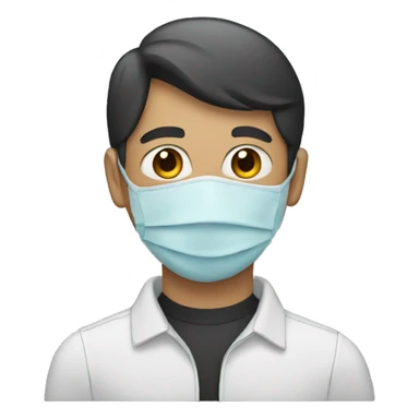 person wearing a mask sticker