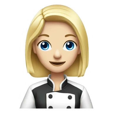 blonde hair blue eyes girl chef with knife  sticker