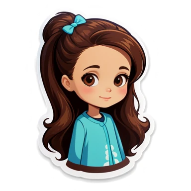 Girl With Brown Haif sticker