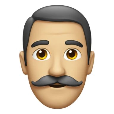 French man curled mustache  sticker
