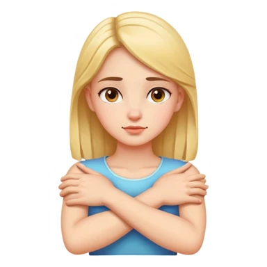 Arms crossed holding neck girl sticker