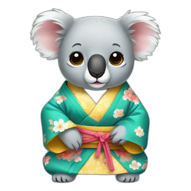 A koala wearing a kimono sticker
