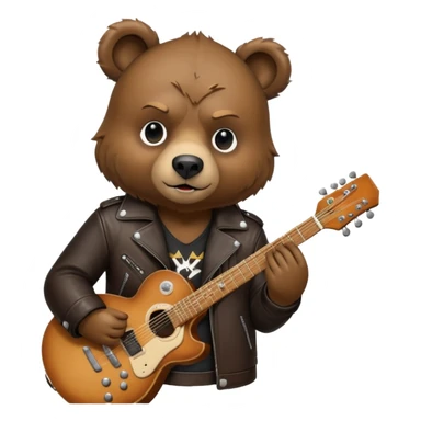 Bear potrait rockstar  sticker