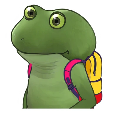 bufo wearing a backpack sticker