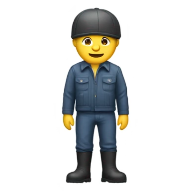 Man with rubber boot on his head  sticker