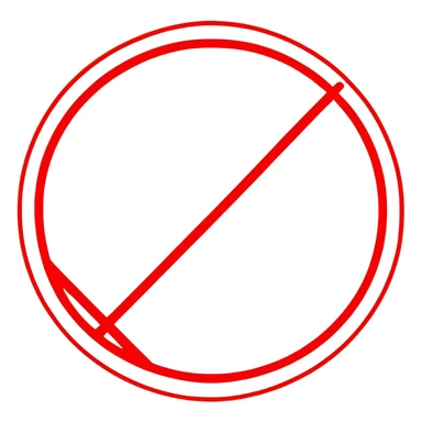 prohibition symbol, red circle with diagonal line through it sticker
