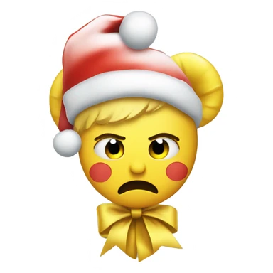 annoyed yellow with christmas bow sticker