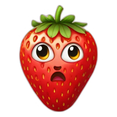 strawberry who look agressive sticker