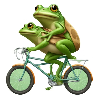 frog and toad on tandem bicycle  sticker
