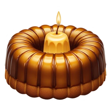 Cinematic rich cannelé, dark caramelized crust with a soft, custard-like interior, glossy finish, warm golden hues, elegant and indulgent. sticker