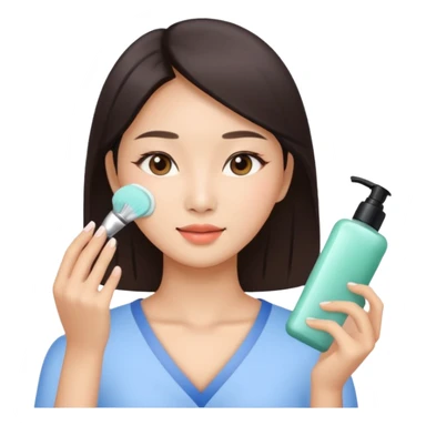 Asian women doing facial beauty sticker