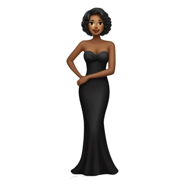 gorgeous lady wearing black strapless dress sticker