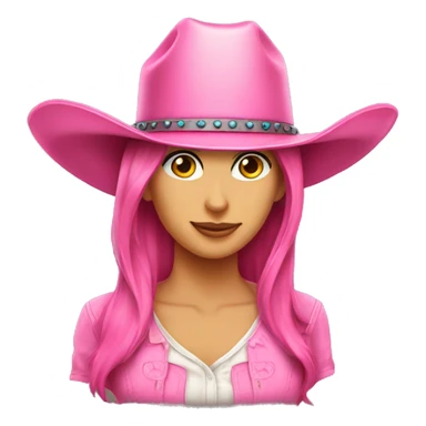 Pink cowgirl hat sticker