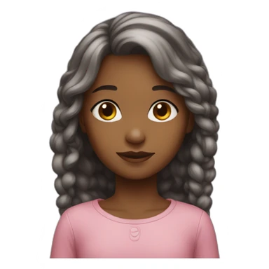 The girl shows cordially sticker