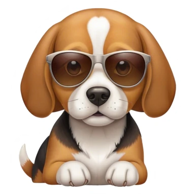 Beagle wearing sunglasses with a mean mug  sticker