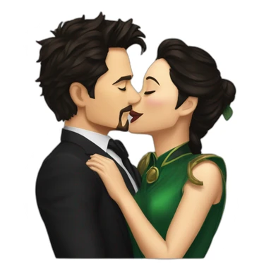 Tony Stark kissing Lady Loki sticker