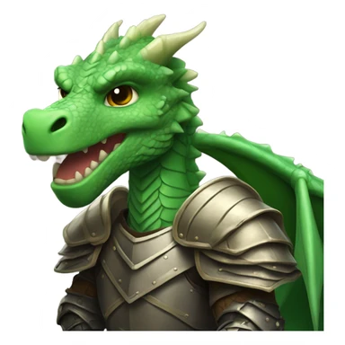 Confident armored White Man with dark brown hair and a short beard riding on the back of a giant green dragon sticker