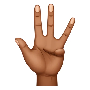 4 fingers up brown hand sticker