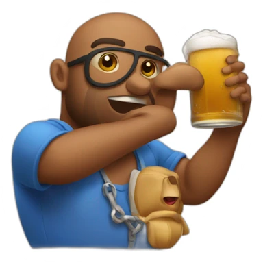 Booba drink beer sticker