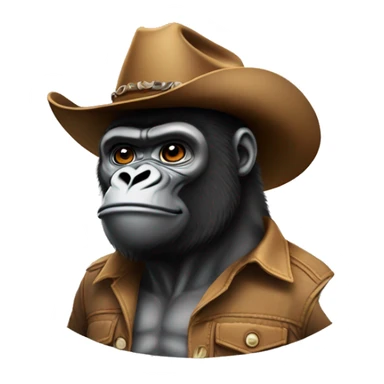 Gorilla with cowboy hat sticker