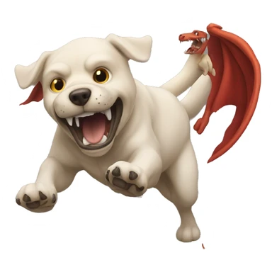 Dog  fighting a dragon sticker
