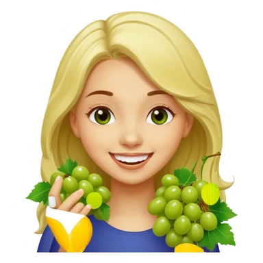 Light skinned girl eating grapes sticker