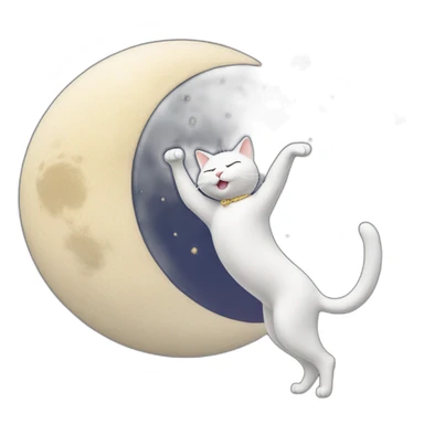 Cat dancing in the moon  sticker