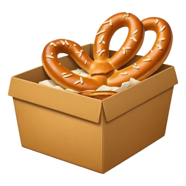 Pretzel on food paper box sticker