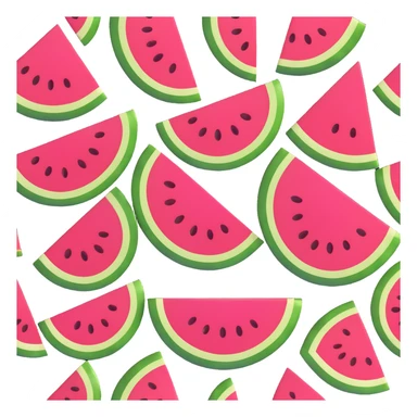 fresh green watermelon slice, highly realistic and detailed, resembling a real fruit emoji, suitable as a sprite for a fruit ninja game sticker