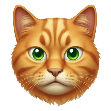grumpy looking orange cat with green eyes  sticker
